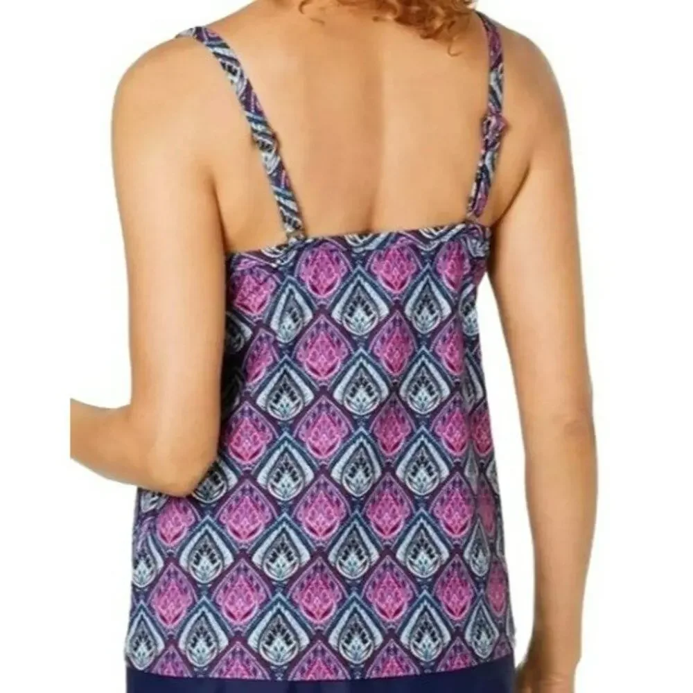 Island Escape Heaven Sent Scorpio Tankini Top Womens Swim Size 16